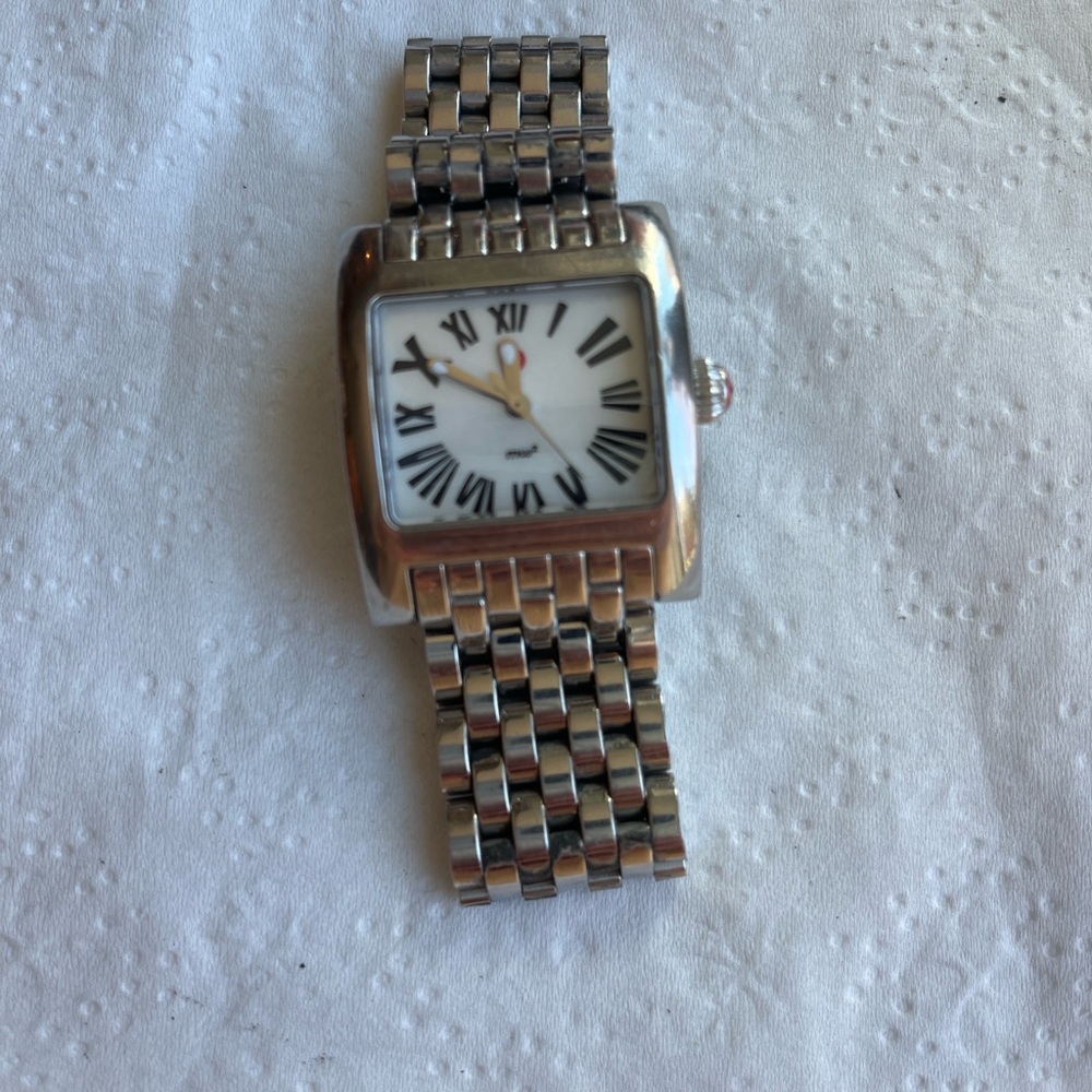 Michele Silver Watch with Roman Numerals
